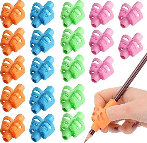 JustBlanks 20 Pcs Pencil Grips for Kids Handwriting - Pencil Holder for Kids, Pencil Grippers Writing Tool, Writing Posture Correction Tools for Toddlers, Preschoolers Special Needs for Classroom - Image 1