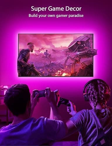 MATICOD RGB LED TV Strip USB Lights for Backlight and Behind, App Remote Control, Music Sync, Multicolor, 9.84FT for 32"-43" TV thumbnail 4