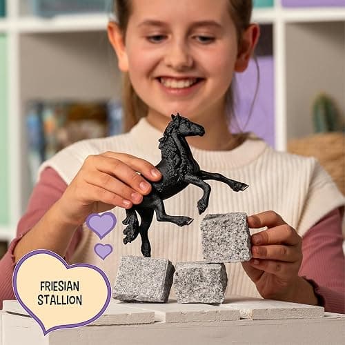 Schleich HORSE CLUB - 6" Frisian Stallion - Hand-Painted Collectable, Realistic Toy Horse Figurine for Girls and Boys. Durable Educational Figure for Fun Imaginative Play. Kids Toys Ages 5+ thumbnail 4