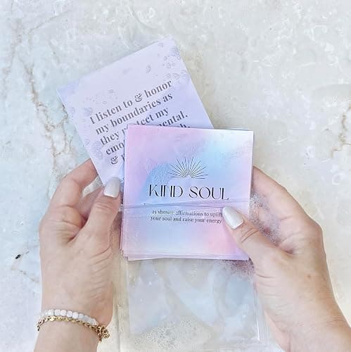 Kind Soul Shower Affirmation Cards - Positive Waterproof Affirmations for Women - Self Care Daily Mindfulness, Manifestation & Motivational Cards (Soul Glow) thumbnail 2