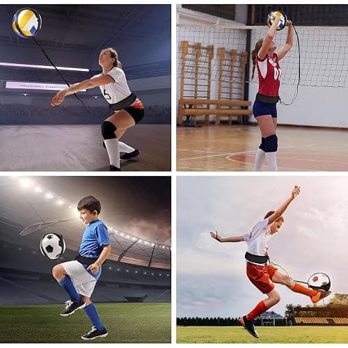 Hitburu Attrezzatura per Allenamento Pallavolo - Allenatore Di Schiacciata Per Principianti | Banda Elastica Portatile con Cintura Regolabile per Giardino, Spiaggia, Palestra e Parco thumbnail 4