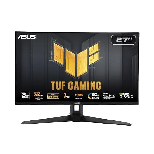 ASUS TUF Gaming 27” 1440P Gaming Monitor (VG27AQM1A) - QHD (2560 x 1440), 260Hz, 1ms, Fast IPS, Extreme Low Motion Blur Sync, Freesync Premium, G-SYNC Compatible, DisplayHDR400, 3 Year Warranty - Image 1