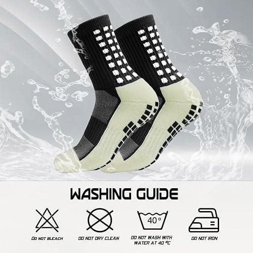 Yufree Soccer Grip Socks for Ultra Traction, 4 Pairs | Breathable moisture-wicking fabric, comfortable secure fit, wash-durable construction, built for training and games thumbnail 7