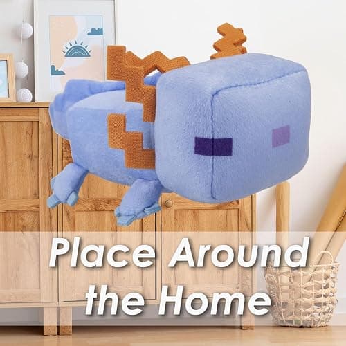 VFM - Minecraft Blue Axolotl Soft Toy Clip On Video Game Character-Officially Licensed Plush Stuffed Toy Plush Toy Cute Stuffed Plushie, Gifts for Birthday, Valentine's Day Christmas - 13cm Blue thumbnail 6