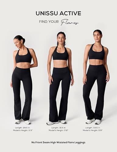 UNISSU Hugcurve No Front Seam High Waisted Flare Leggings for Women Bootcut Yoga Pants Buttery Soft - 29.5''/31.5''/33.5'' thumbnail 4