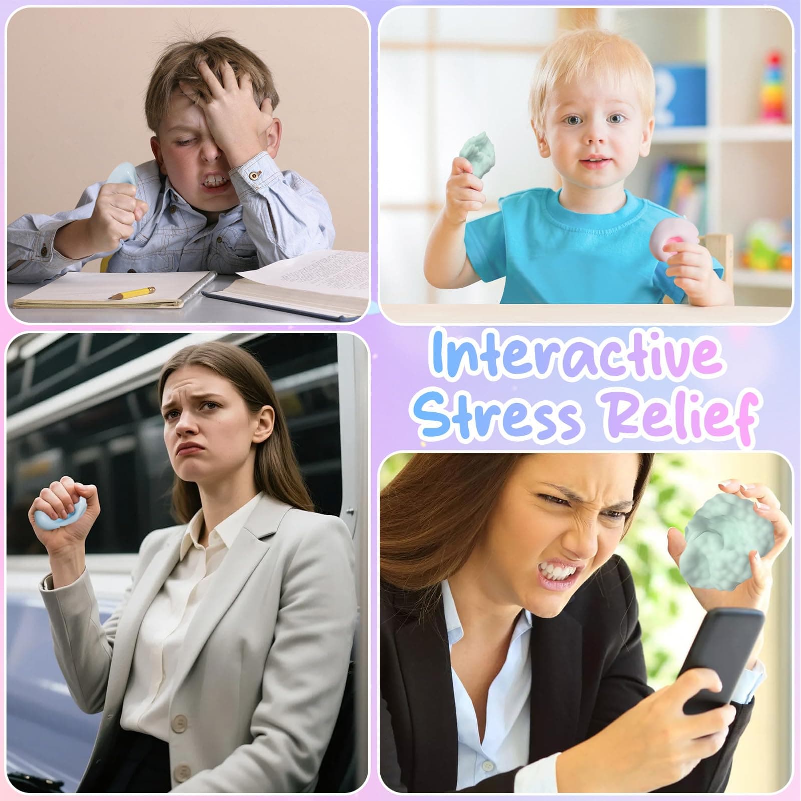 Set of 4 Stress Balls for Adults, Squeeze Toy, Grape Stress Ball, Stress Relief Sand Sticky Balls, Anti Stress Toy, Squeeze Ball for Birthday Party, Anti Stress Ball for Adults thumbnail 6