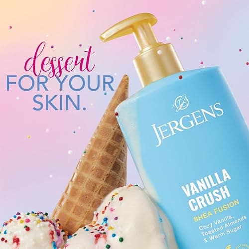Jergens Shea Fusion Vanilla Crush Body Lotion for Dry Skin, Moisturizing Body Lotion with Shea Butter and Vitamin E, 14 fl oz thumbnail 2