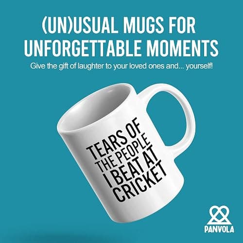 Panvola Tears Of The People I Beat At Cricket Funny Cricket Gifts For Coach Team Players Friends Brother Boyfriend Son From Mom Girlfriend Ceramic Coffee Mug (White, 11 oz) thumbnail 3