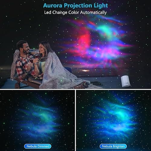 CAIYUE Star Projector Galaxy Projector, Exquisite Nebula Night Light Projector, Ocean Wave Galaxy Light with Remote Control,with Adjustable Speed and Brightness, Adults, Bedroom,Party thumbnail 8