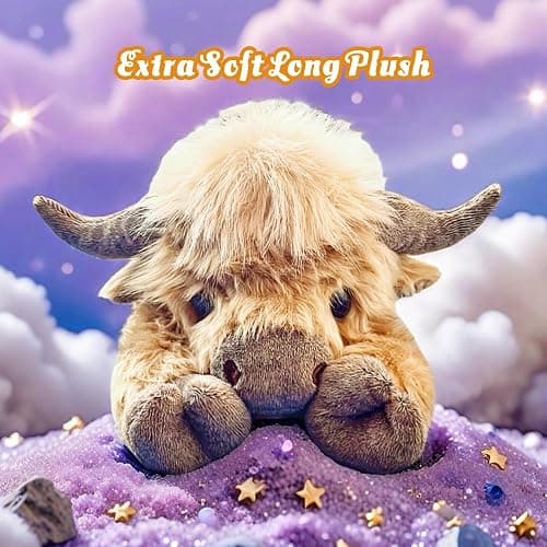 uoozii 20" | 4 Pounds Highland Cow Weighted Stuffed Animals with Unscented Microwavable Heating Pad, Cute Coolable Heatable Weighted Plush Warm Gift for Kids & Adults thumbnail 6