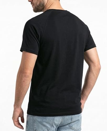BOCOMAL Non FR - Men's Henley Work Shirts, Stretch-Cotton Relaxed Fit | 5.5oz Lightweight, EX-Soft, Breathable, Chest Pocket, Versatile Workwear - Ideal for Jobsite & Casual thumbnail 2
