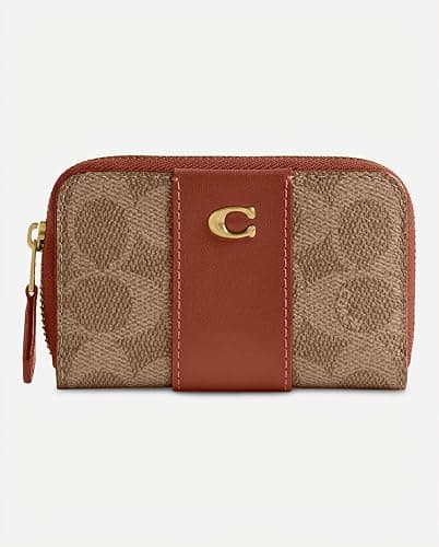 Coach, Women's, Essential Small Zip Around Card Case, Tan Caramel, One Size thumbnail 6