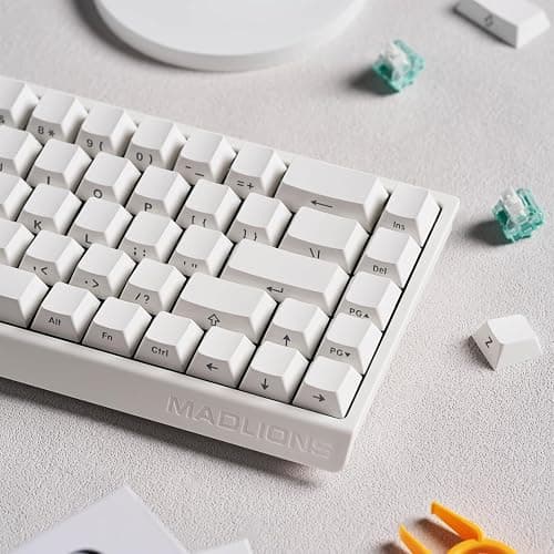 Hyekit x FGG MADLIONS MAD 68 HE RGB 60% Wired Magnetic Switch Gaming Keyboard with Adjustable Actuation, 8000 Hz Polling Rate, Rapid Trigger Mode, Hall Effect Switches, for PC/Mac, White thumbnail 8