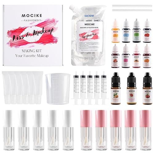 MOCIKE DIY Lip Gloss Making kit for Girl Gifts - 37 PCS DIY Lip Gloss kit Make Your Own Lip Gloss