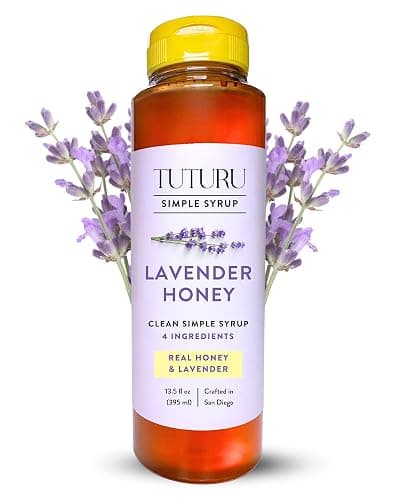 Lavender Honey Simple Syrup for Coffee, Cocktails, Tea, Matcha - Clean Simple Syrup with Real Lavender & Honey - 13.5 oz - Image 1