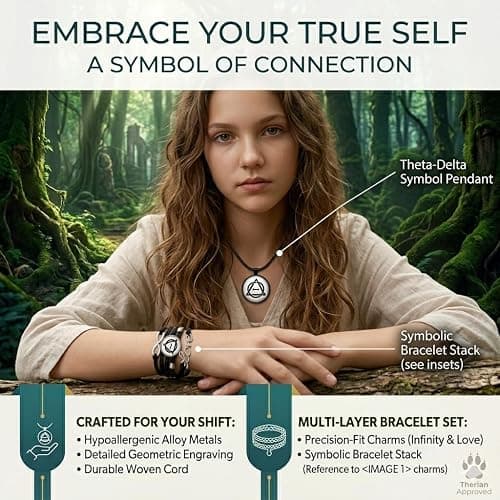 GNAYOAHLI Therian, Therian Stuff, Therian Necklace—Bracelets: Unique Animal Spirit Logo Pendant and Adjustable Handmade Leather Band, Gift for Therians and Animal Lovers thumbnail 5