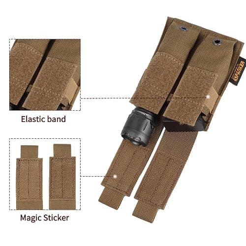 EXCELLENT ELITE SPANKER Molle Single/Double Pistol Mag Pouch Tactical Magazine Pouch Tool Organizer Holder thumbnail 4