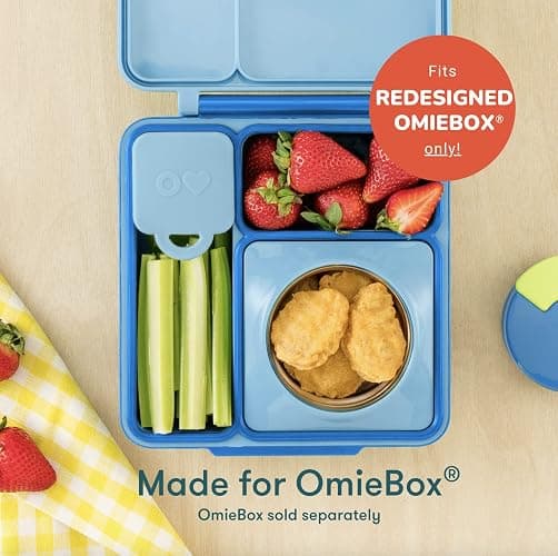 OmieBox (2 pack) Leakproof Dips Containers To Go, Salad Dressing Container, Condiment Container with Lids - Food Safe Silicone - 4 ounces (Blue/Lime) thumbnail 4