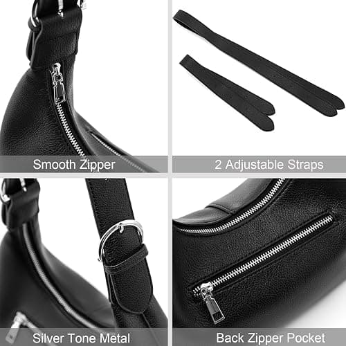 NIUEIMEE ZHOU Hobo Bags for Women Soft Vegan Leather Crescent Shoulder Handbag Slouchy Tote Crossbody Purses thumbnail 6
