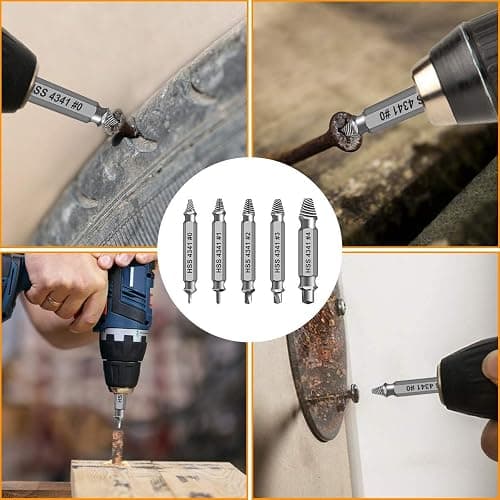 Gifts for Men,Damaged Screw Extractor Set,Valentines Day Gifts for Him Her Men Boyfriend,Mens Gifts for Dad,Husband,Stripped Screws Nuts & Bolts Drill Bit Tools for Easy Removal of Rusty Broken Screw thumbnail 6
