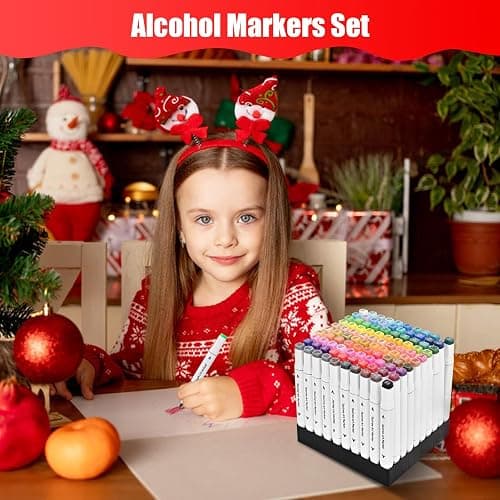 Taotree Alcohol Markers 100 Colors with Case & Holders, Dual Tips Art Coloring Markers Pens, Chisel & Fine Art Supplies Sketch Pens for Artist Kids Adult Coloring Books Drawing, Painting, Sketching thumbnail 8