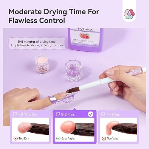 SAVILAND Pure EMA Monomer Acrylic Nail Liquid: Peach Scent Acrylic Liquid Nail Monomer Non-Yellowing Monomer For Acrylics Powder Nail Art 240 ml thumbnail 5