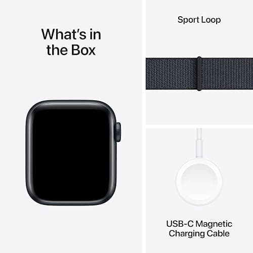 Apple Watch SE (2nd Gen) [GPS 40mm] Smartwatch with Midnight Aluminum Case with Ink Sport Loop One Size. Fitness and Sleep Trackers, Crash Detection, Heart Rate Monitor, Carbon Neutral thumbnail 6
