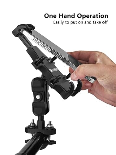 ZIDIYORUO ATV Phone Holder, Quad Phone Mount, 8 Clamps Holds 4.7-7.1" Phones, One Hand Operation Motorcycle Phone Clip for 7/8-9/8" Handlebar,Compatible with Yamaha Polaris Honda Can Am thumbnail 4