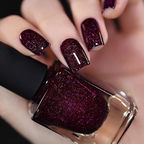 ILNP Madeline - Delicious Dark Berry Holographic Nail Polish, Chip Resistant, 7-Free, Non-Toxic, Vegan, Cruelty Free, 12ml thumbnail 4