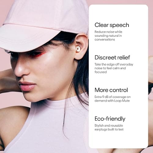 Loop Engage 2 Plus Earplugs – Everyday Noise Relief with Clear Speech for Social Gatherings, Work, Conversation, Parenting & Noise Sensitivity – 16 dB Noise Reduction + Mute for Extra Coverage, Rose thumbnail 2