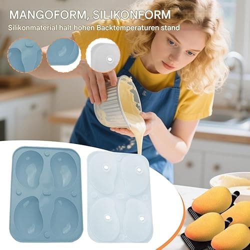 Silikon Mangoform 3d Früchte Formen Silikon Mango 19x13.9x5cm Kuchenform Mango Mit Vier Gittern Leichtes Ausformen Dessert Backwerkzeuge In Fruchtform Für Schokolade Kuchen Duftseife thumbnail 5