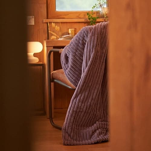 GOTCOZY Electric Blanket Heated Throw 50''X60''- Ribbed Faux Fur Heated Blanket with 4 Heating Level & 3 Hour Auto Off Heating Blanket, ETL&FCC Certified Machine Washable(Violet) thumbnail 2