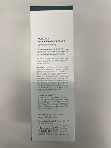 ROUND LAB Pine Calming CICA Toner 8.45 Fl Oz, Low-Acidic Hydrating Toner for Face with Pine CICA, BHA + LHA, and Hyaluronic Acid for Soothing, Exfoliating, and Restoring Skin Balance, Korean Skincare thumbnail 12