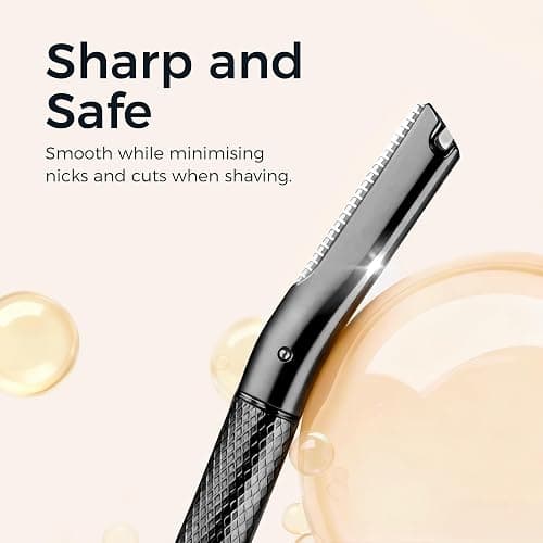 ZOMCHI Eyebrow Razor, Face Razors for Women&Men, Eyebrow Trimmer Shaper with Precision Cover,Facial Shaver with 6 Blades (Black) thumbnail 6