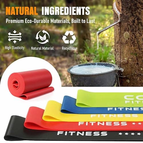 Resistance Bands for Working Out, Exercise Bands Resistance Bands Set with 5 Resistance Levels, Latex Loop Bands for Women Men, Workout Bands for Legs, Glutes, Strength Training, Yoga, Home Gym thumbnail 7