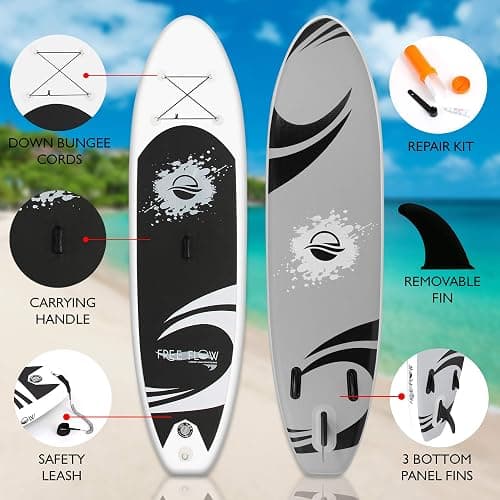 SereneLife Inflatable Stand Up Paddle Board with Premium SUP Accessories – Wide Stable Design with Non-Slip EVA Deck Pad for Adults and Youth of All Skill Levels, 350 lbs Capacity thumbnail 2