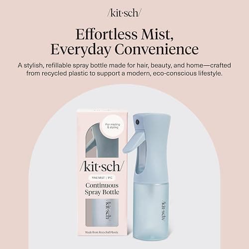 Kitsch Spray Bottle for Hair - Continuous Water Mister with Ultra Fine Mist for Hairstyling, Barbers, Salons, Cleaning, Plants, Versatile Spray Bottles - Made from Recycled Plastic - Haze Blue, 5 oz thumbnail 3