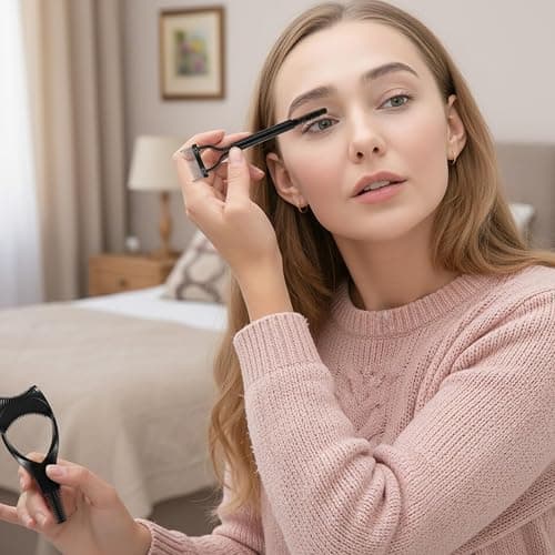 Elegaperma 4pcs Mascara Shield and Eyelash Separator Tool,Mascara Guard for Eyelashes and Comb,3 in 1 Reusable Mascaras Guard Applicator with Eyelash Comb for Natural Eye Makeup thumbnail 4