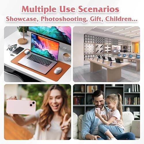 Dummy Fake Phone Model, Looks Like The Real Phone Dummy Compatible with Phone 15, Prank Stuff Decoy Pear Non-Working Toy Phone 15 for Kids Pink (Rainbow Front) thumbnail 3