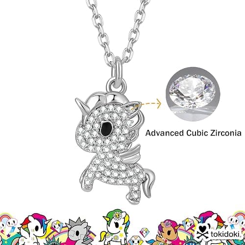 Tokidoki Unicorno 14K Gold Plated Necklace Bracelet Earring Official Licensed Jewelry Trendy Accessory Cubic Zirconia Necklace Bracelet Earring Gift for Women thumbnail 4