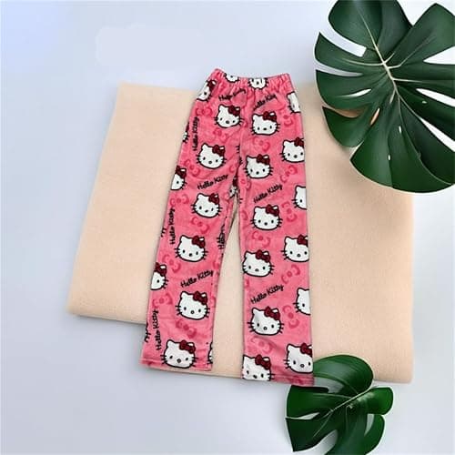 Womens Pyjama Pants - Flannel Pjs Bottoms for Women Long Cute Anime Cartoon Ultra Soft Comfort Fluffy Warm Pyjamas Y2K Kawaii Casual Home Lounge Trousers Pj Sleeping Pajamas Bottoms for Ladies Girls thumbnail 5