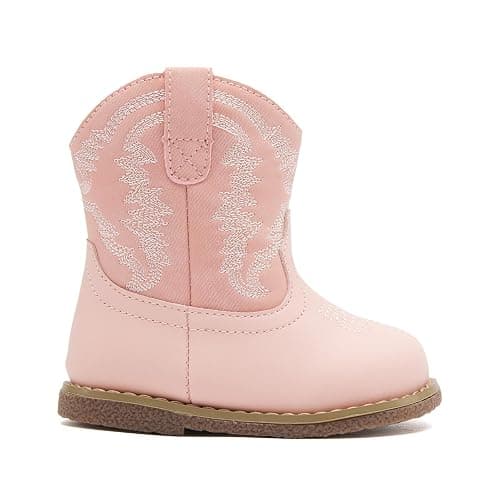 BMCiTYBM Baby Cowboy Cowgirl Boots Infant Western Boots Toddler Boys Girls Round Toe Riding Mid Calf Boots All Seasons for 6 9 12 18 24 Months thumbnail 4