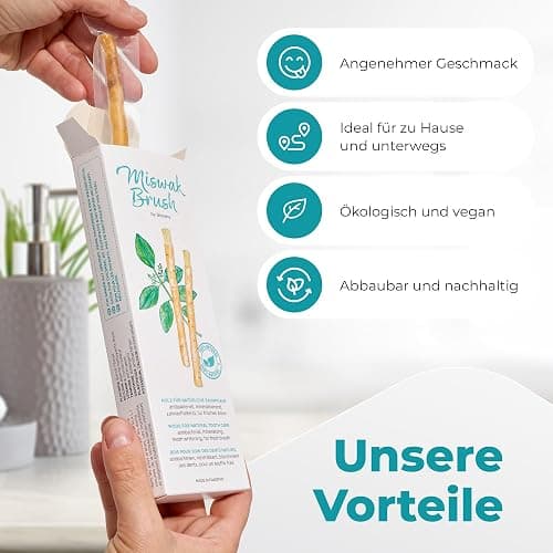 BLISSANY Miswak Brush - Natürliches Zahnputzholz für strahlend Weiße Zähne - Vegan und Umweltfreundlich - 5er Pack thumbnail 7