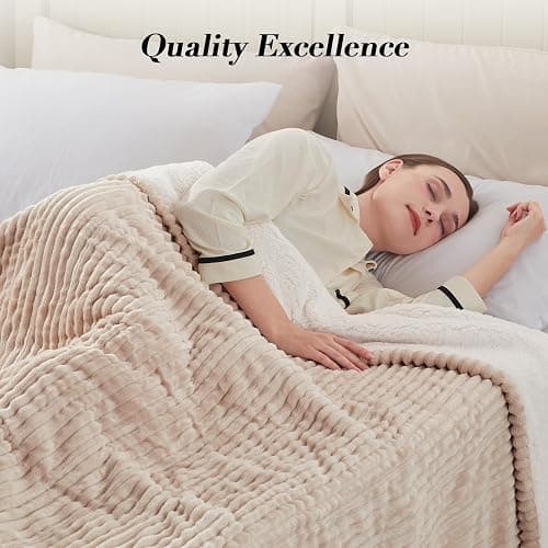 Westinghouse Queen Size Electric Blanket, Flannel to Sherpa Reversible, Heated Blanket Queen with Dual Control 10 Heating Settings & 1-12 Hours Auto Shut Off, Machine Washable, (84" x 90", Beige) thumbnail 4