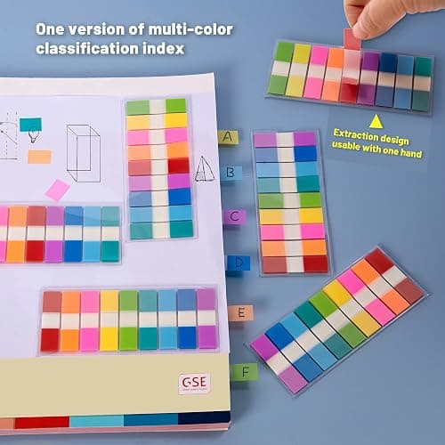 Golcellia Writable Sticky Tabs, 900 Pcs Transparent Sticky Page Marker Tabs for Document Organization, Teacher Supplies, Study Aids, Office Supplies, Colorful Tabs thumbnail 6