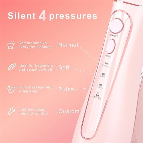 Oralfree Water flosser Teeth Picks - Dental Braces Cordless Oral Irrigator Portable Rechargeable Travel Irrigation Cleaner IPX7 Waterproof Electric Professional Flossing Teeth Cleaning for Home thumbnail 3