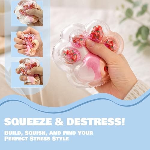 DIY Squishy Making Kit with Fillers-14 TPR Skin,Squishy Maker Squishy kit | Storage Box include (Stress Ball,Milk bottle,Cube,Milk Carton,Cat Paw),Diy Crunchy Squishy Toys For Adult ASMR Anxiety Relief thumbnail 8