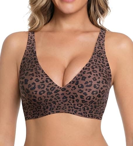 Jelly Wireless Bra Deep V Push Up Seamless T-Shirt Comfortable Plunge No Underwire Bras with Adjustable Straps Everyday Bras - Image 1
