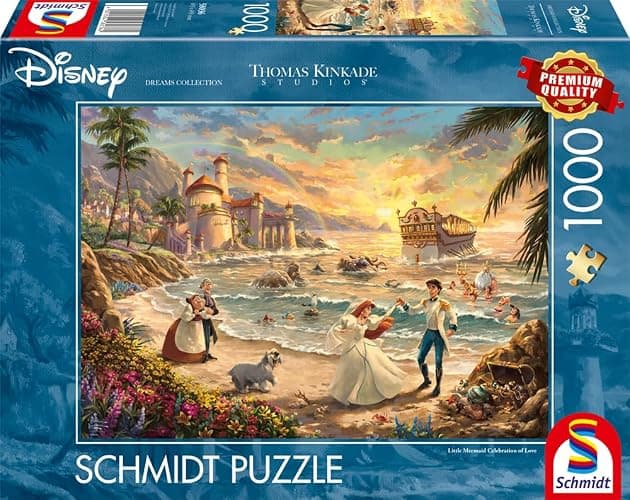 Schmidt 58036 Thomas Kinkade, Disney, The Little Mermaid Celebration of Love, Puzzle da 1000 Pezzi thumbnail 4