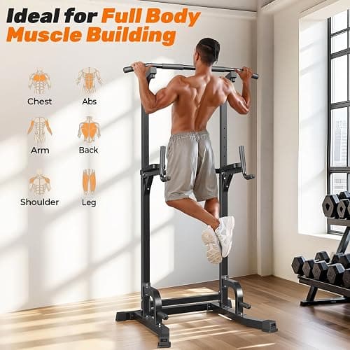 Sportsroyals Power Tower Pull Up Bar Station, 450LBS Stable Pull Up Dip Station for Home Gym Strength Training Equipment | FED Fitness thumbnail 9